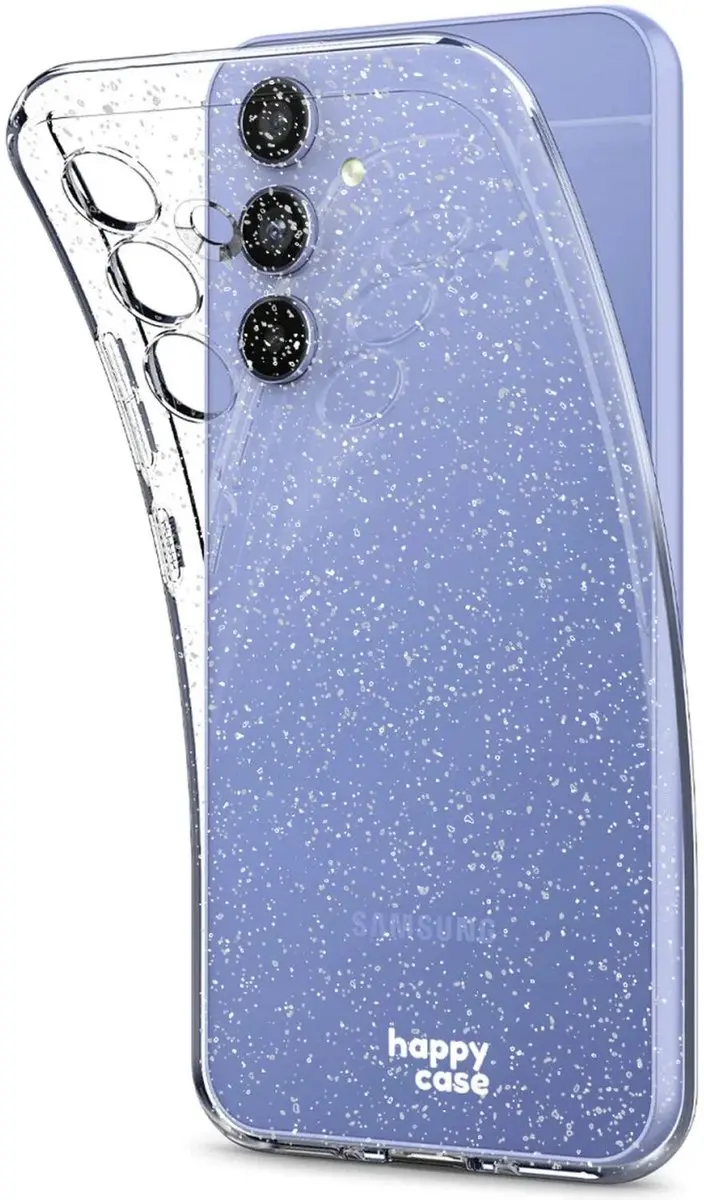 HappyCase Hoesje Samsung Galaxy S23 FE - Glitter Transparant