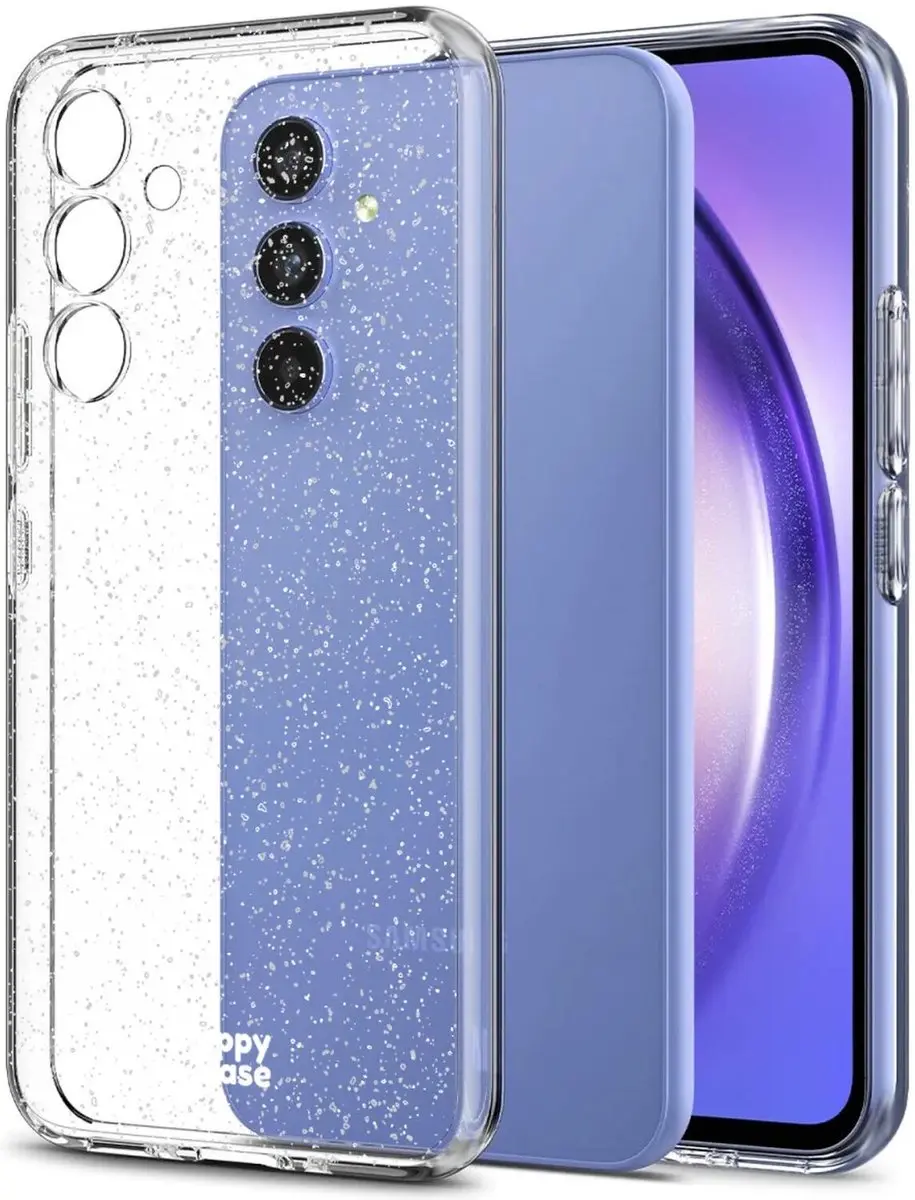 HappyCase Hoesje Samsung Galaxy S23 FE - Glitter Transparant