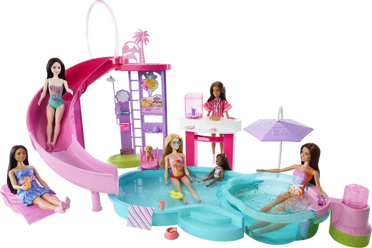 Barbie Droomzwembad Speelset - Multicolor - 6 Meubels