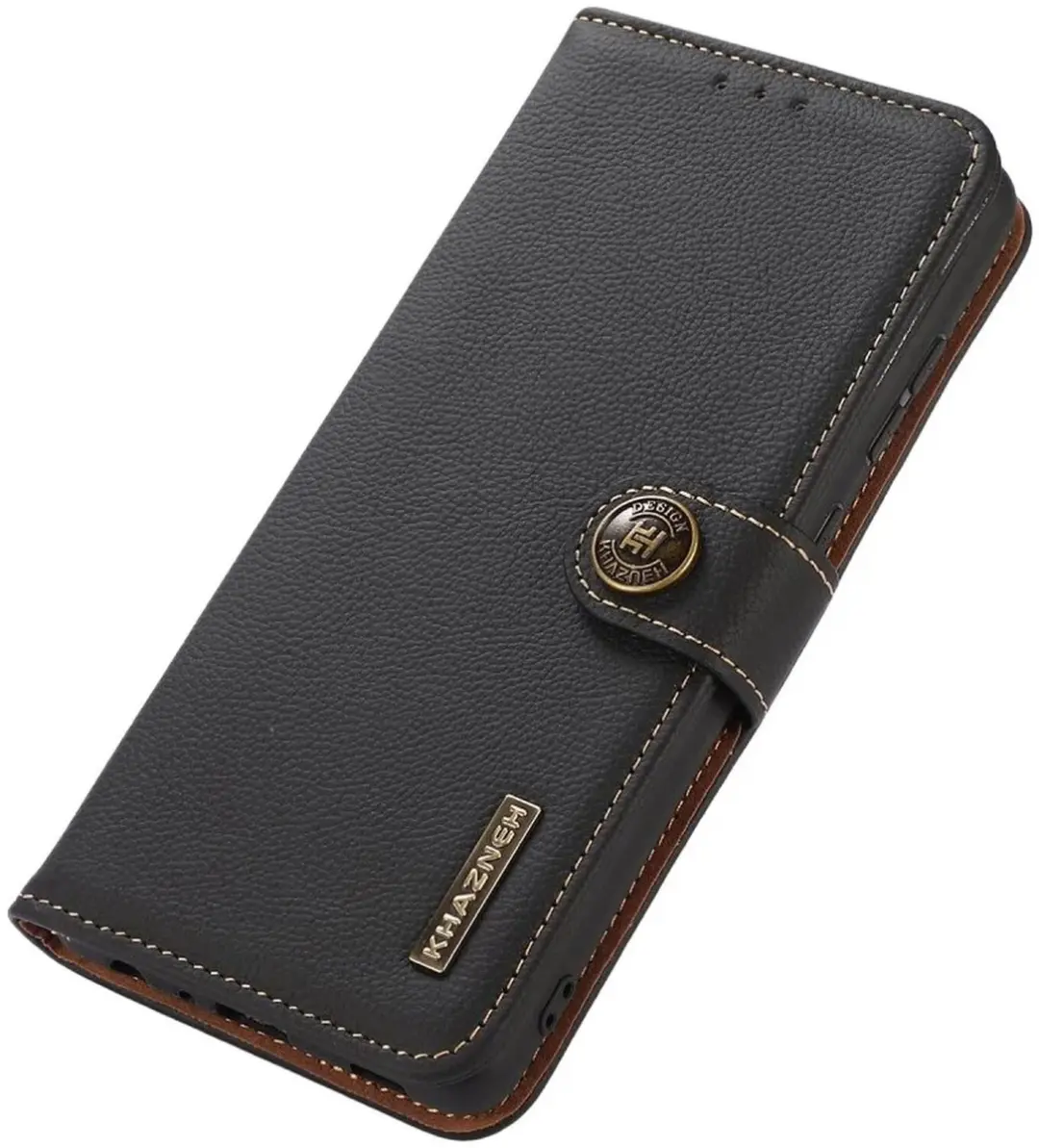 Khazneh OnePlus 12 Hoesje RFID - Leer Zwart - 3 Pasjes