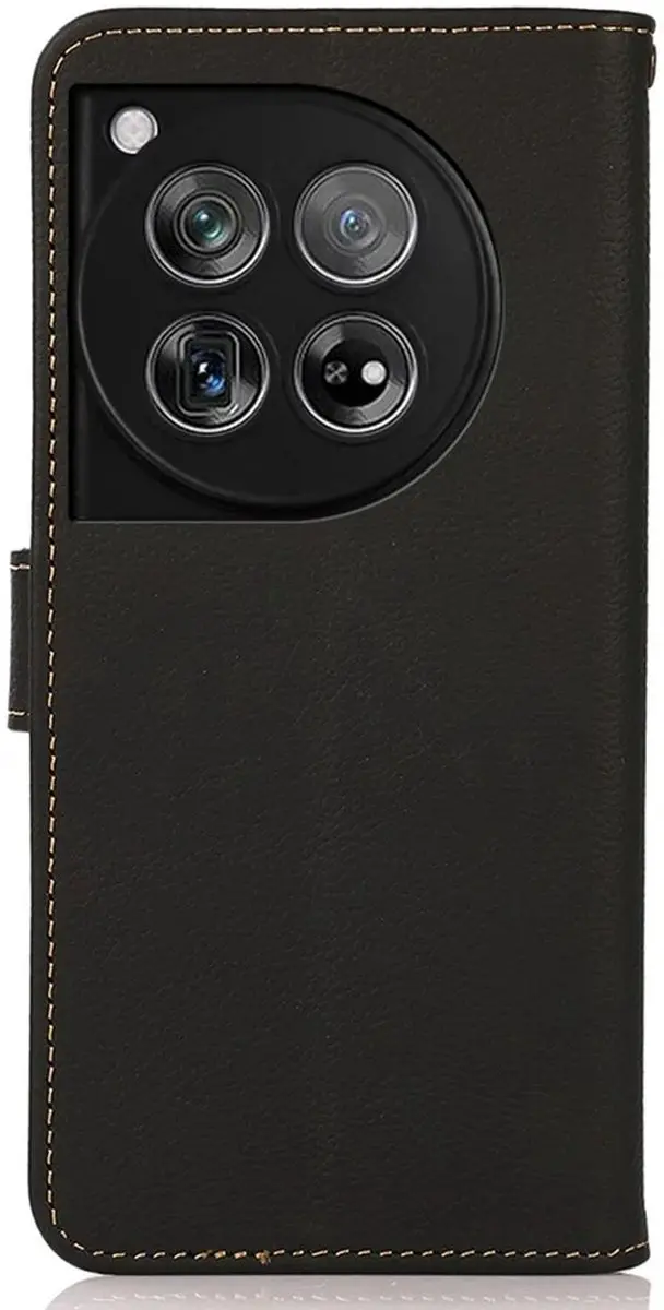 Khazneh OnePlus 12 Hoesje RFID - Leer Zwart - 3 Pasjes