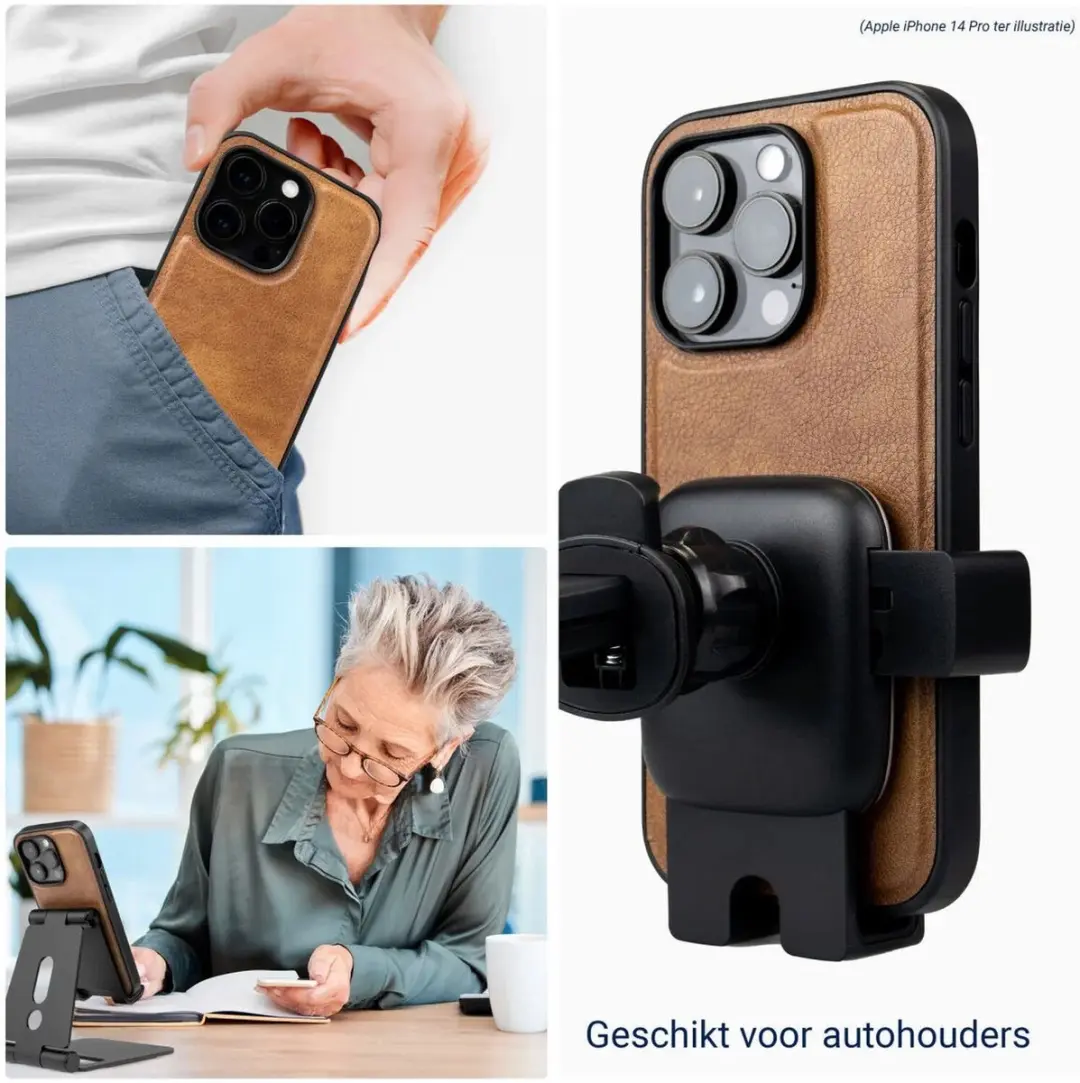 Rosso Element 193673 iPhone 16 Pro Hoesje - 2-in-1 Portemonnee Bruin