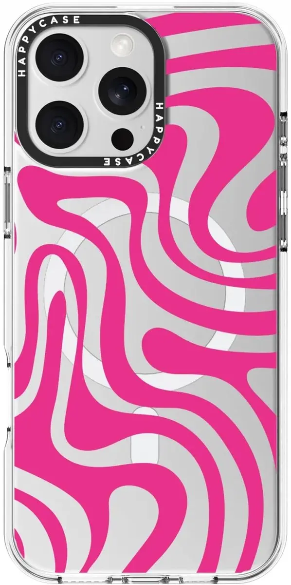HappyCase Joy Hoesje iPhone 16 Pro - MagSafe Roze Wavy Swirl - afbeelding 6 van 6
