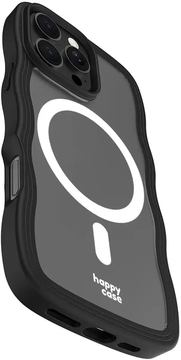 HappyCase Wavy Hoesje iPhone 16 Pro - Transparant Zwart - afbeelding 6 van 6