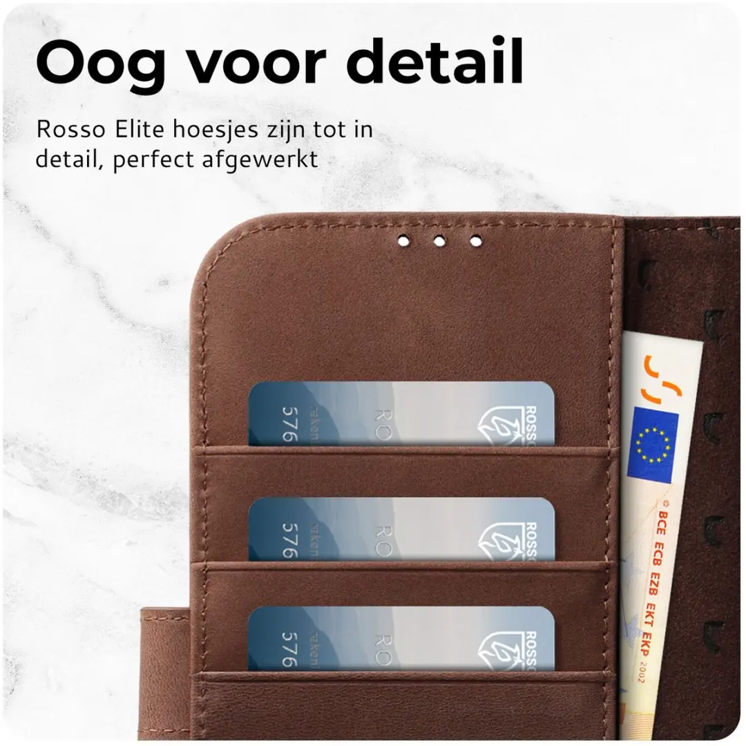 Rosso Elite 200144 Hoesje - Google Pixel 9/9 Pro - Echt Leer Bruin - MagSafe