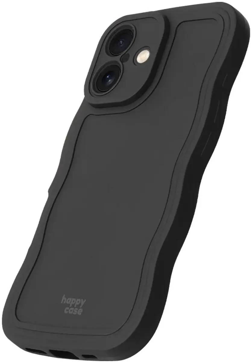 HappyCase Wavy Hoesje iPhone 16 - Zwart - afbeelding 6 van 6