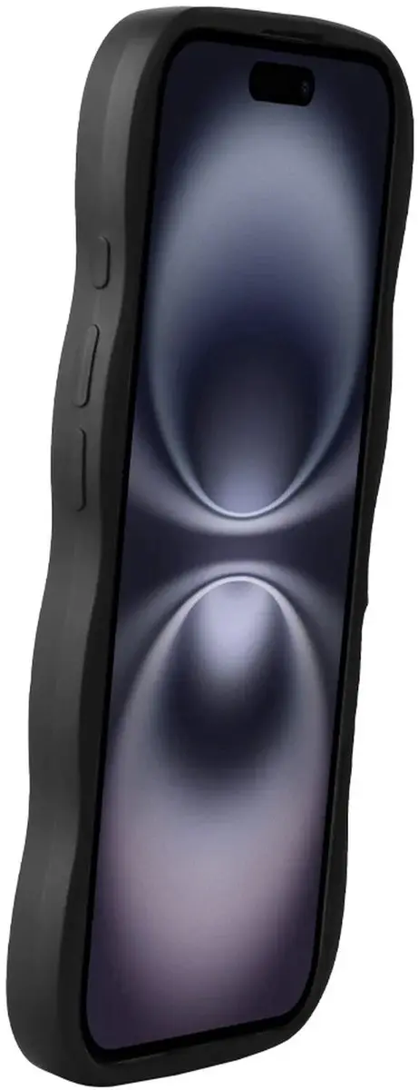 HappyCase Wavy Hoesje iPhone 16 - Zwart