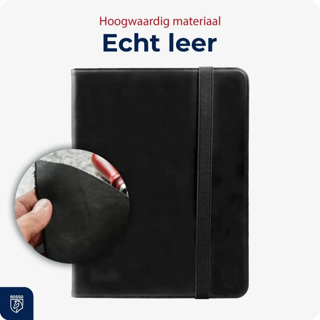 Rosso Deluxe Hoes iPad Pro 11 2024/2025 - Zwart Leer - Penhouder