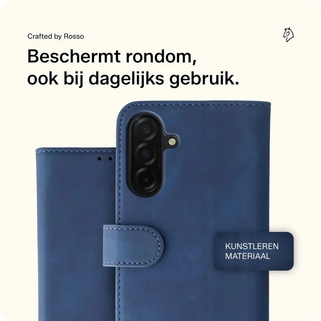 Rosso Element Wallet Book Case Samsung Galaxy A26 - 3 Pasjes - Blauw