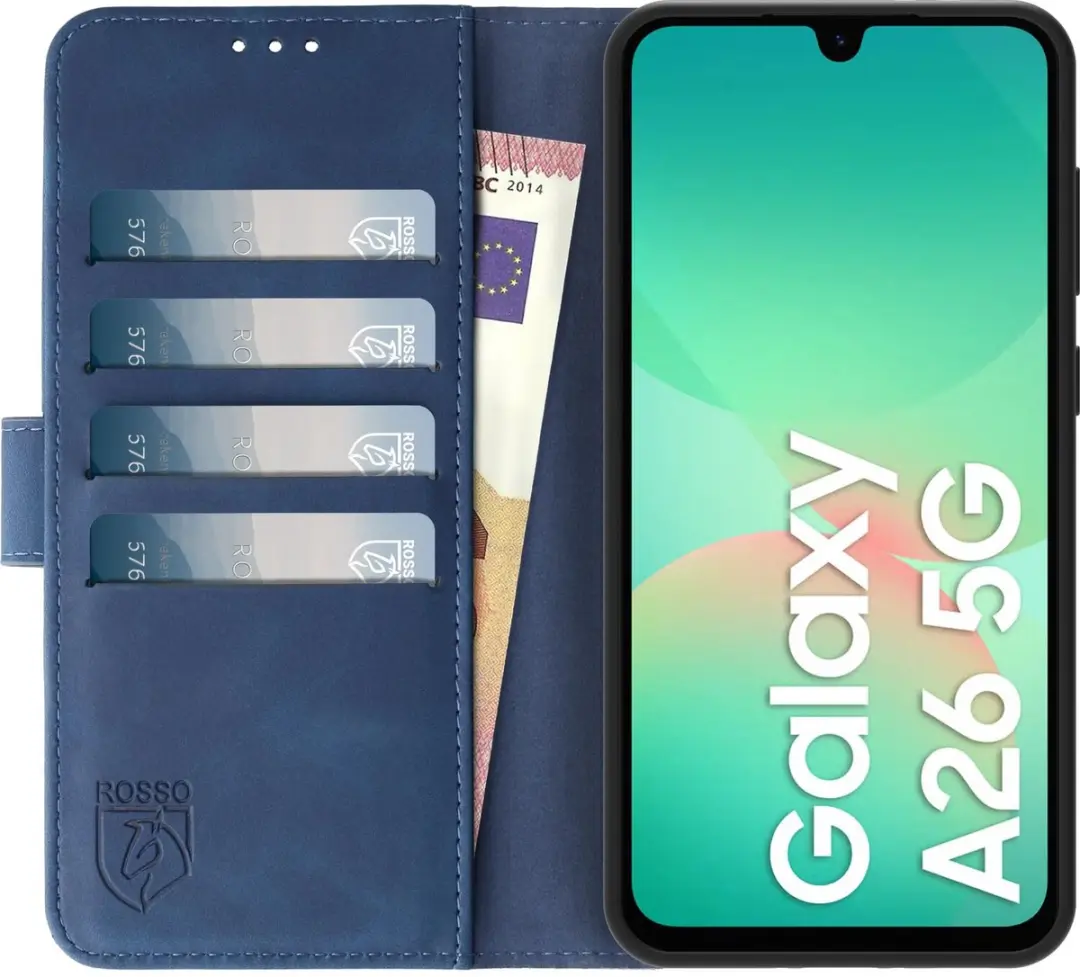 Rosso Element Wallet Book Case Samsung Galaxy A26 - 3 Pasjes - Blauw