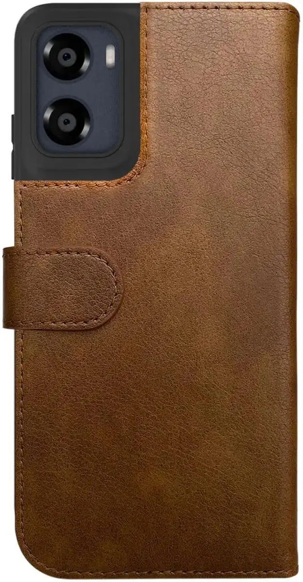 Rosso Element Wallet Book Case Moto G05 - 3 Pasjes - Bruin