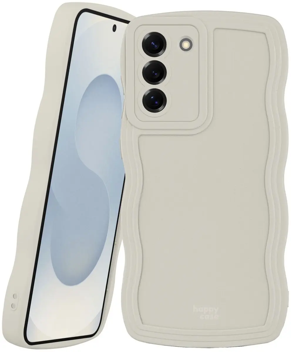 HappyCase Wavy Hoesje Samsung Galaxy S25 Plus - Beige
