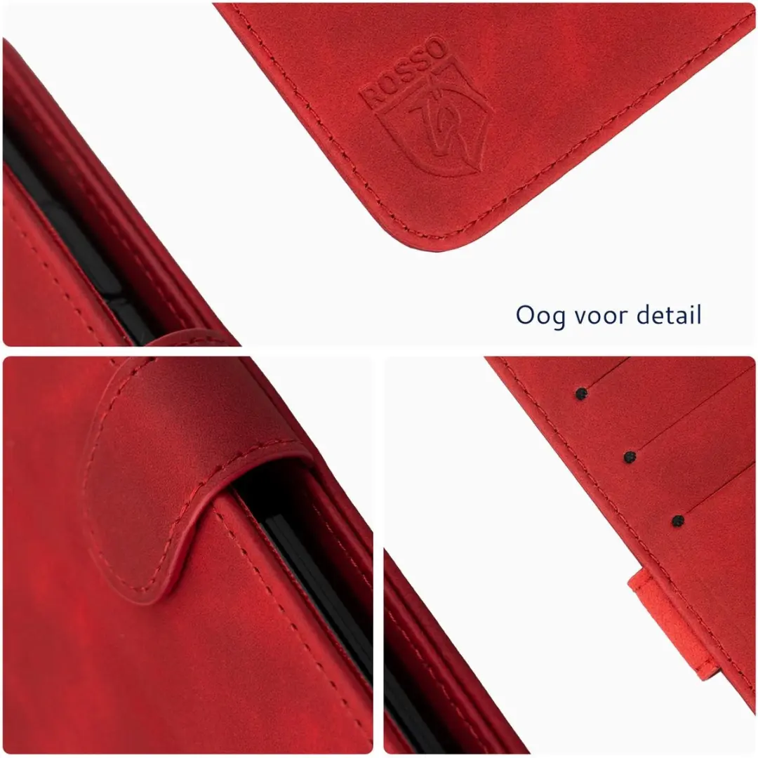 Rosso Element Wallet Book Case 216336 - Motorola Edge 60 Fusion - Rood