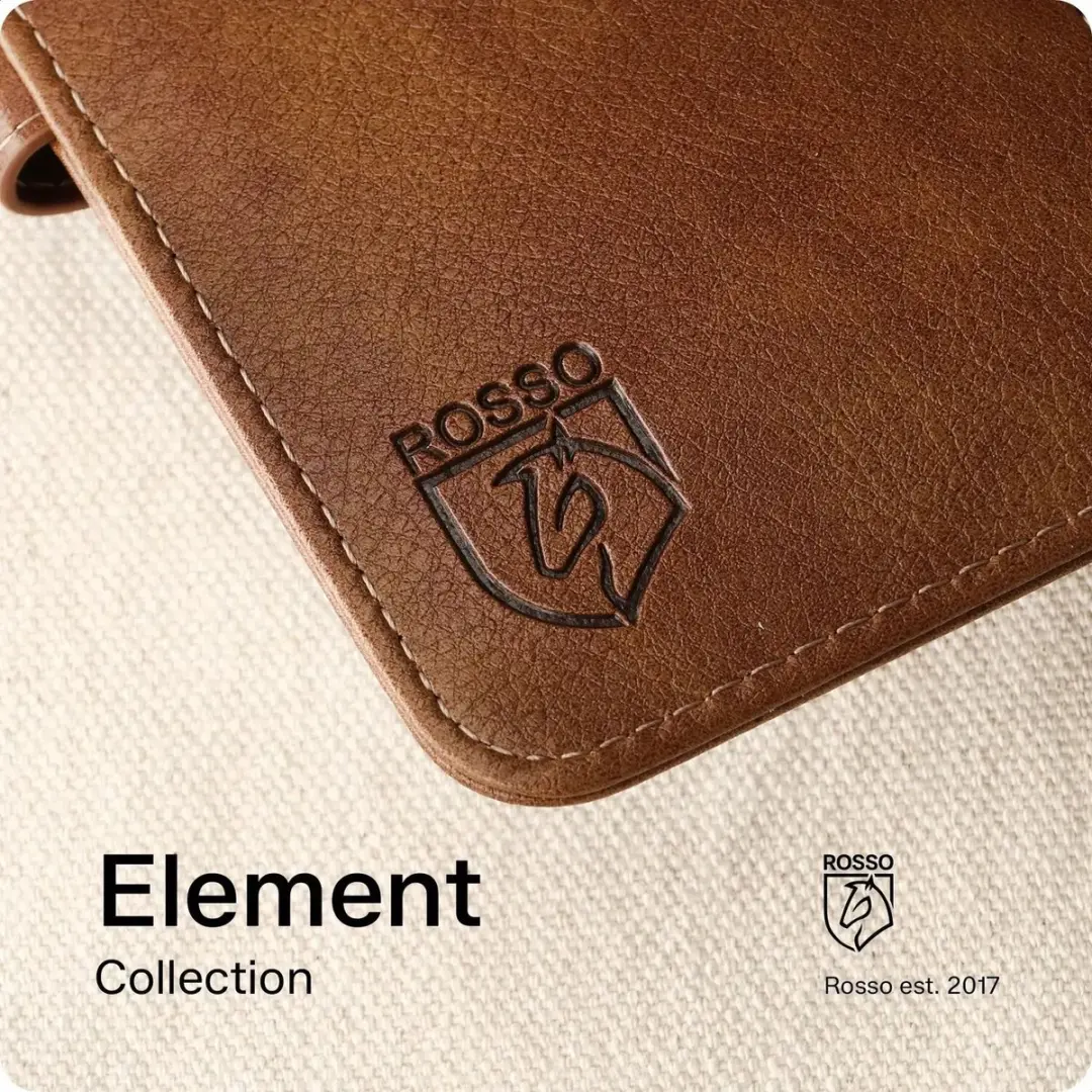 Rosso Element Wallet Book Case iPhone 17 Pro 3 Pasjes - Zwart