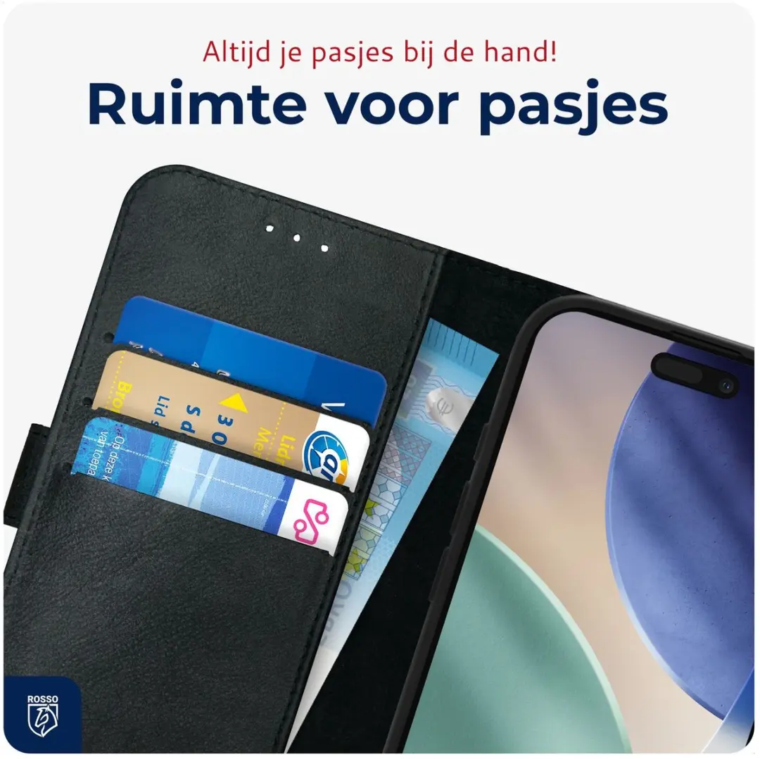 Rosso Deluxe Hoesje iPhone Air - 3 Pasjes - Zwart
