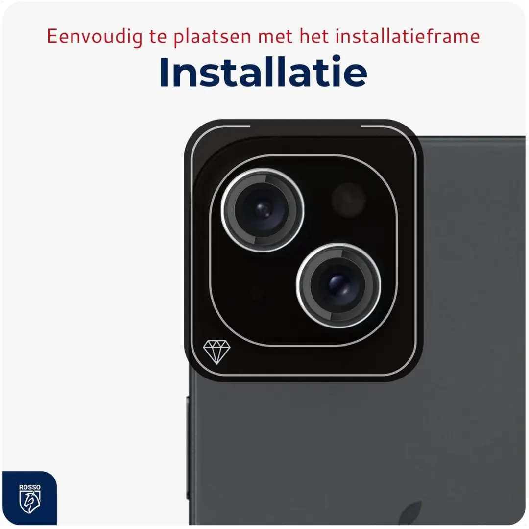 Rosso Camera Frame Protector iPhone 15/15 Plus - 9H Glas - Transparant
