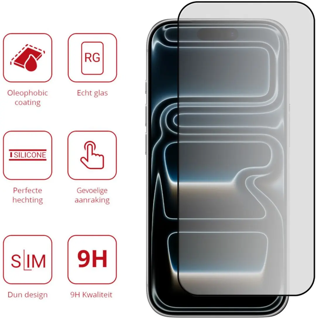 Rosso Anti-Reflectie Tempered Glass iPhone 17 Pro - 1 Stuk - afbeelding 6 van 6