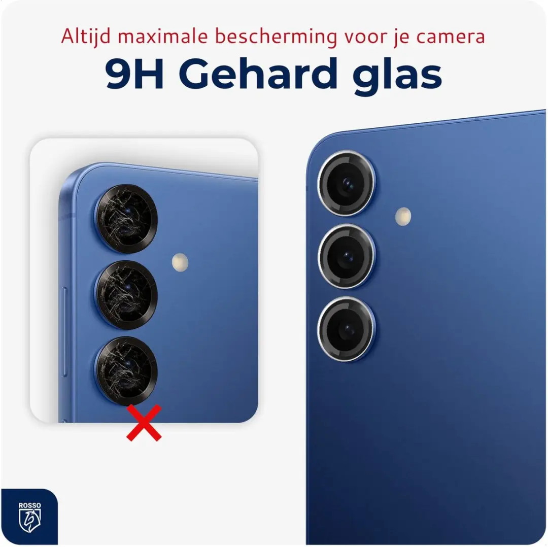 Rosso Camera Frame Protector Samsung Galaxy S25 FE - 9H Glas - Transparant - afbeelding 6 van 6