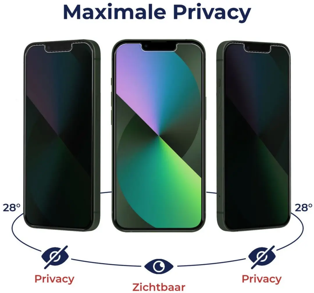Rosso Privacy Screen Protector Oppo Reno 14 F - 9H Glas - Case Friendly