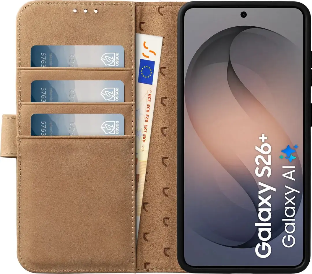 Rosso Elite 244821 Hoesje Samsung Galaxy S26 Plus - Lichtbruin
