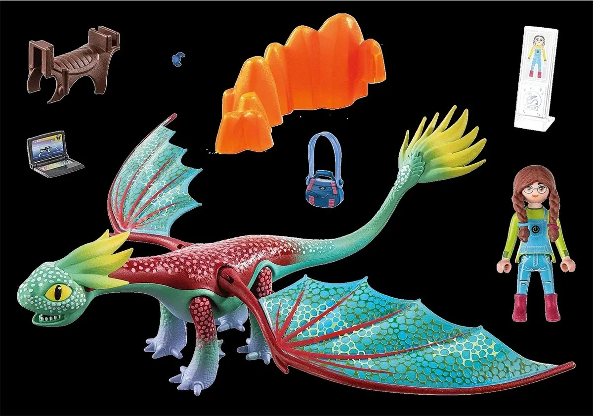 Playmobil Dragons: The Nine Realms Feathers & Alex 71083 - Multicolor