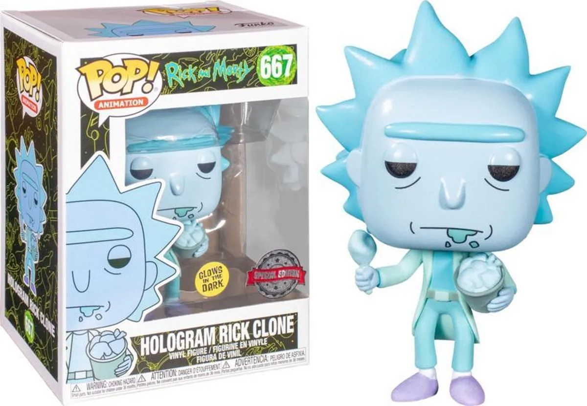 Funko POP! Animation Rick & Morty Hologram Glow-in-the-Dark Rick Clone - Multi