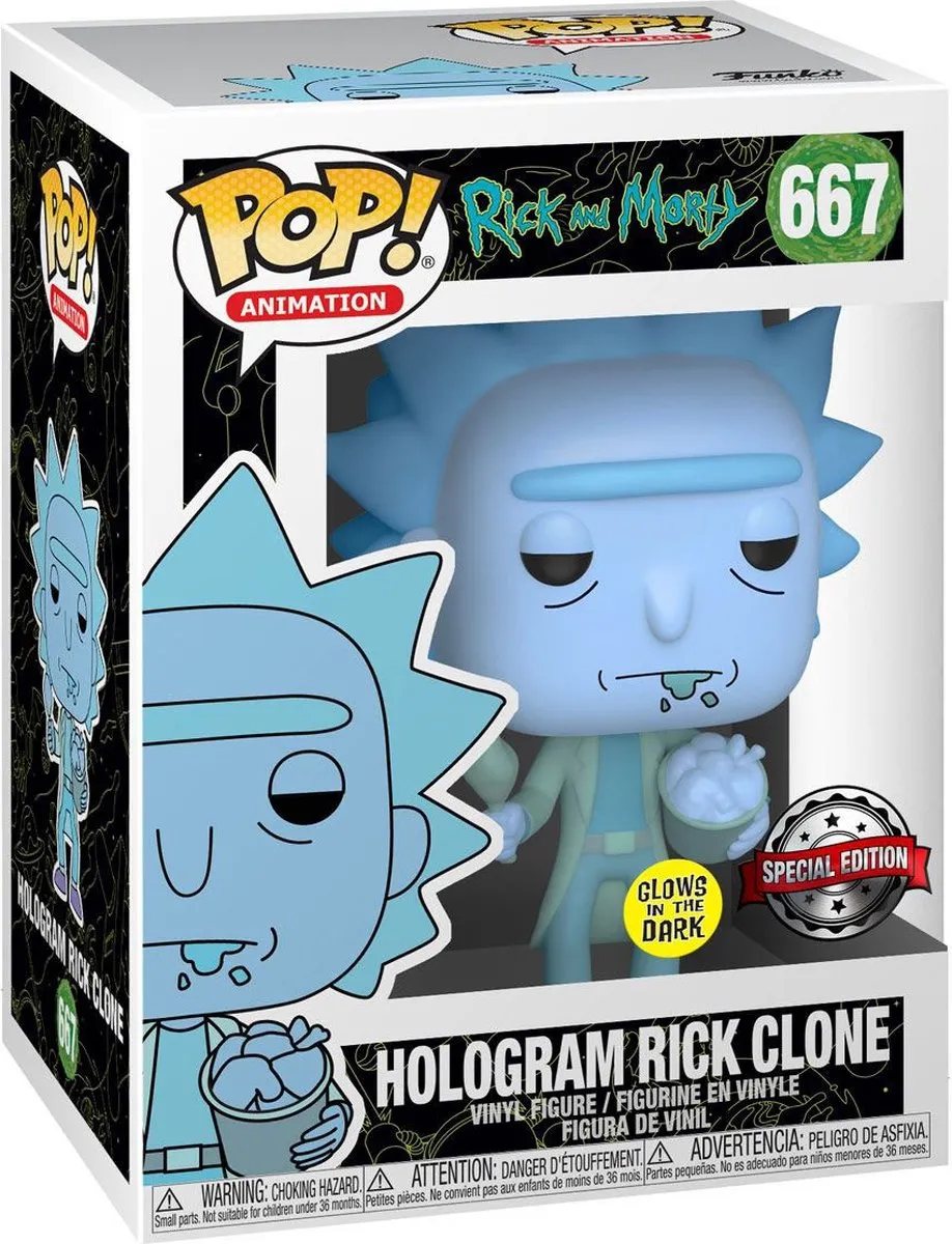Funko POP! Animation Rick & Morty Hologram Glow-in-the-Dark Rick Clone