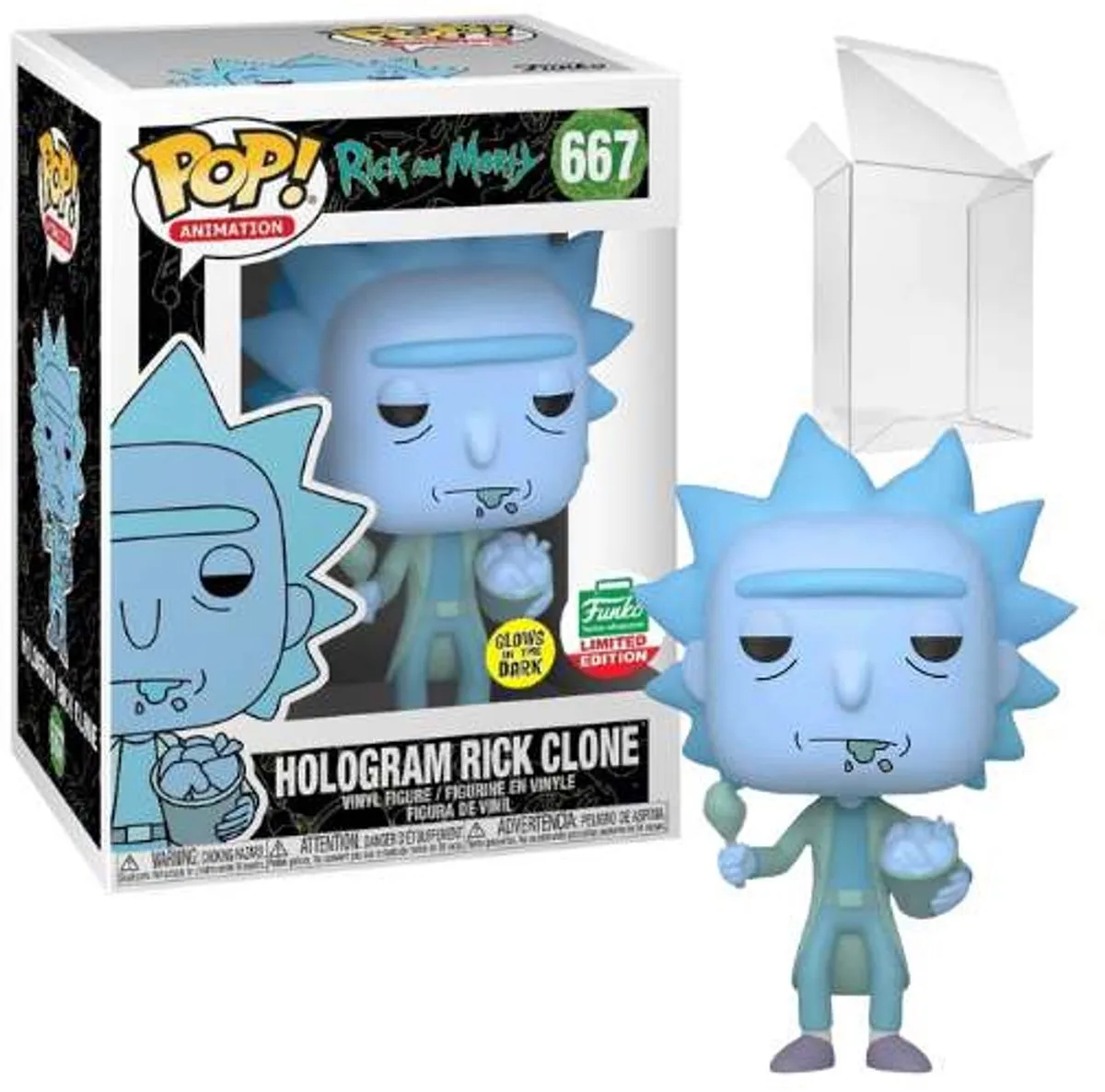 Funko POP! Animation Rick & Morty Hologram Glow-in-the-Dark Rick Clone - Multi