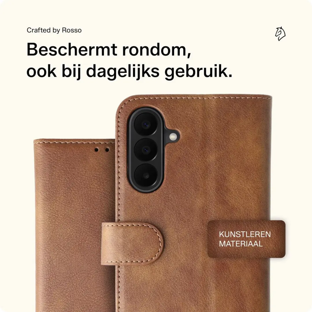 Rosso Element Wallet Book Case Samsung Galaxy A27 - 3 Pasjes - Bruin
