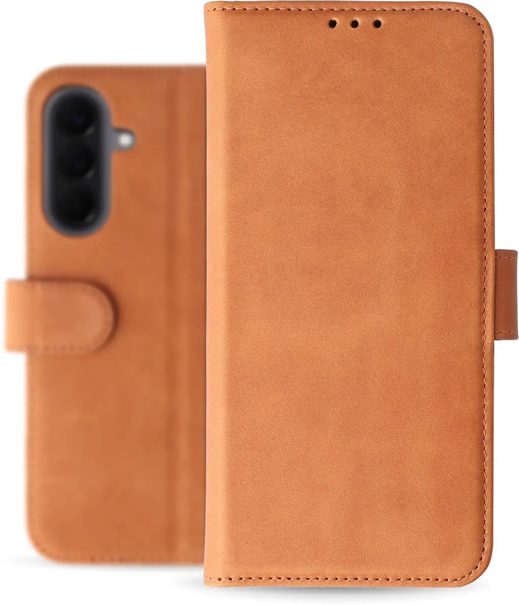 Rosso Deluxe Echt Leer Hoesje Samsung Galaxy A37 - 3 Pasjes - Bruin