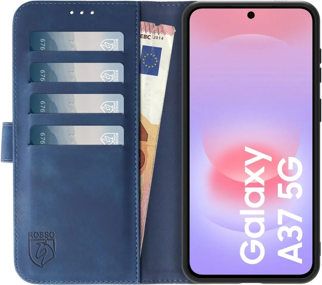 Rosso Element Wallet Book Case Samsung Galaxy A37 - 3 Pasjes - Blauw