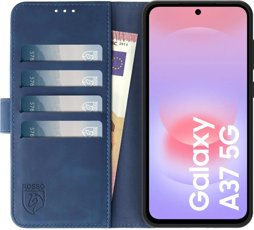 Rosso Element Wallet Book Case Samsung Galaxy A37 - 3 Pasjes - Blauw