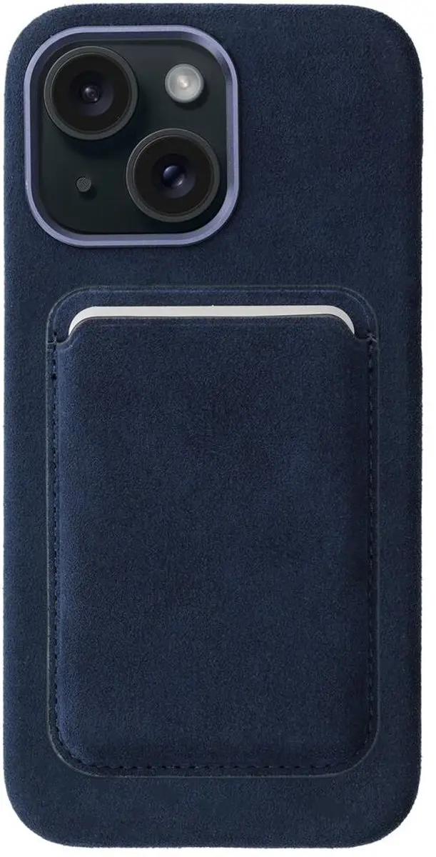 Rosso Avanti iPhone 15 Hoesje - Blauw - 3 Pasjes