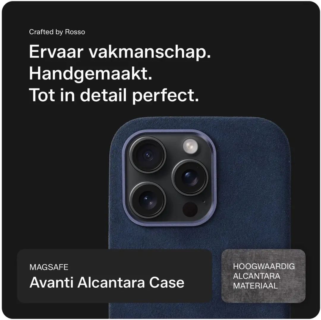 Rosso Avanti iPhone 15 Pro Hoesje - Blauw - 3 Pasjes