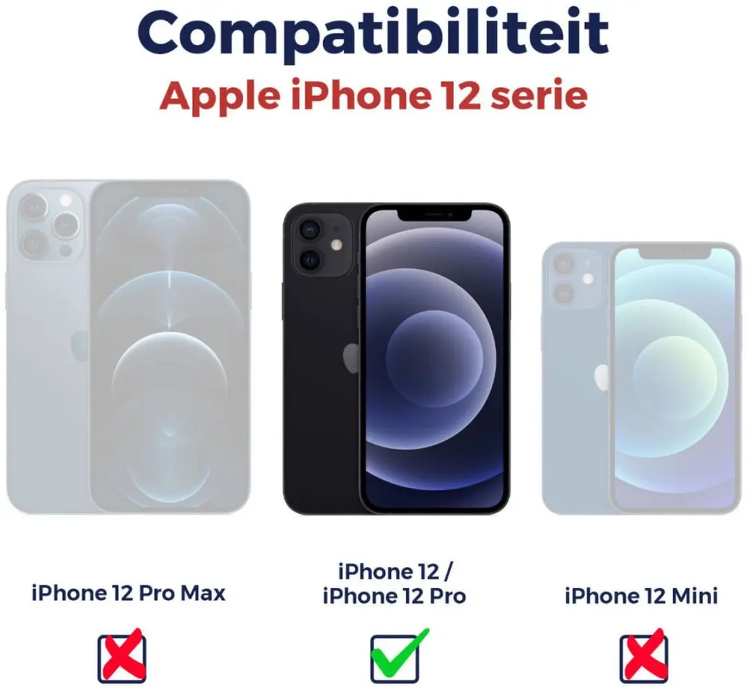 Rosso Screen Protector iPhone 12/12 Pro 9H Glasplaatje - 2 Stuks