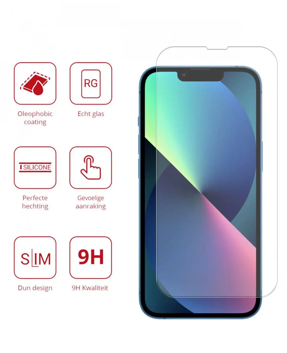 Rosso iPhone 13/13 Pro Beschermglas 9H - 2 Stuks
