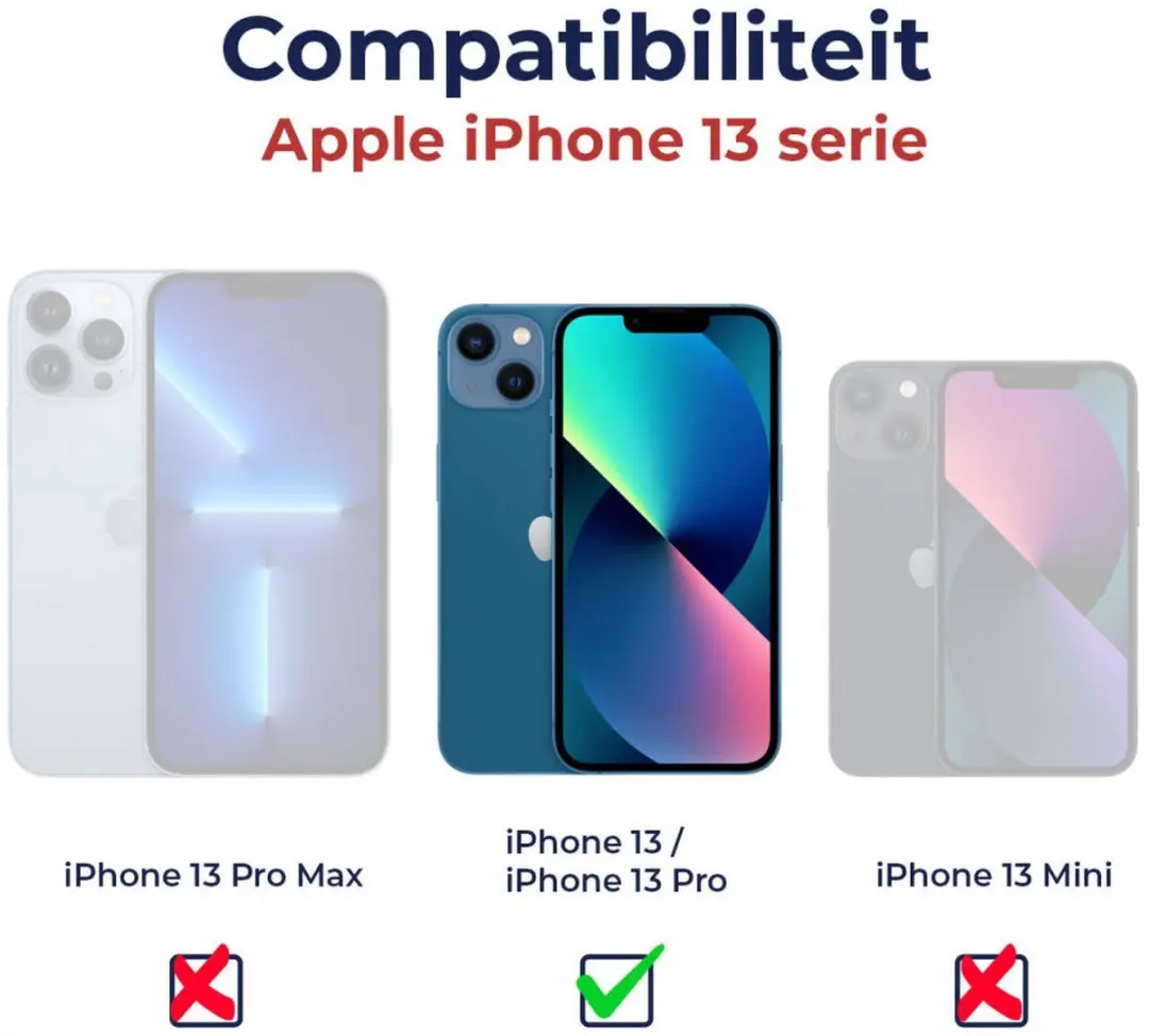 Rosso iPhone 13/13 Pro Beschermglas 9H - 2 Stuks