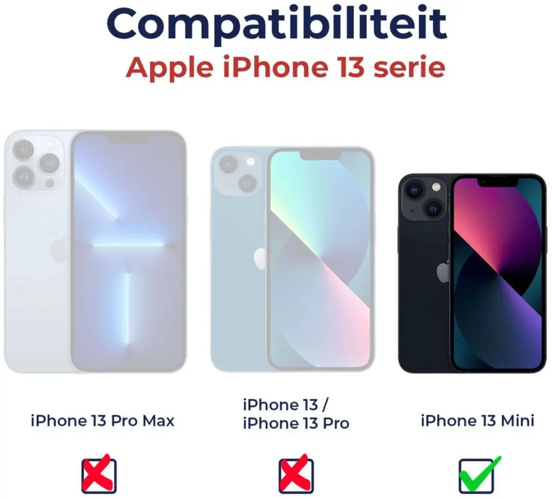 Rosso iPhone 13 Mini Beschermglas 9H - 2 Stuks
