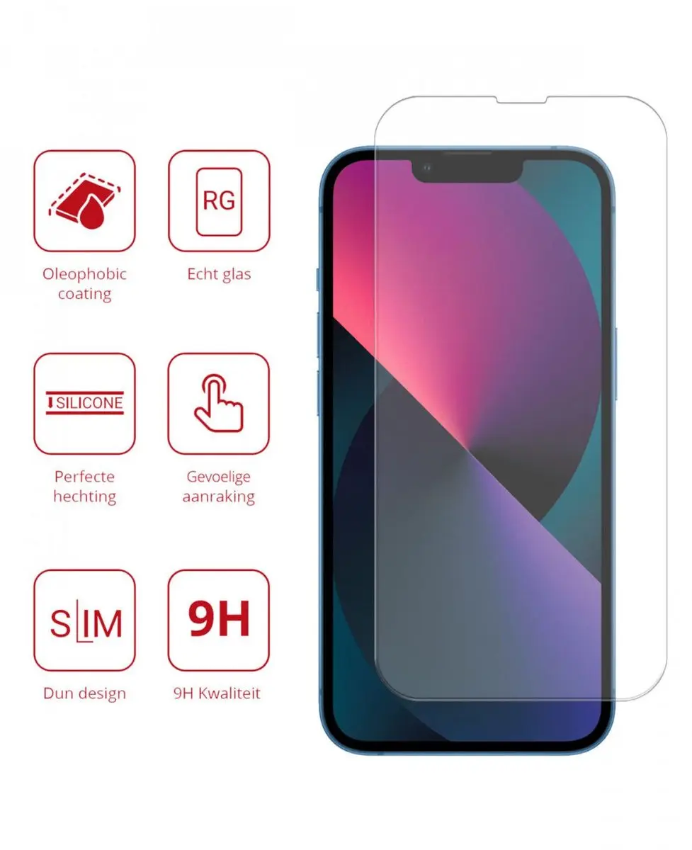 Rosso iPhone 13 Mini Beschermglas 9H - 2 Stuks