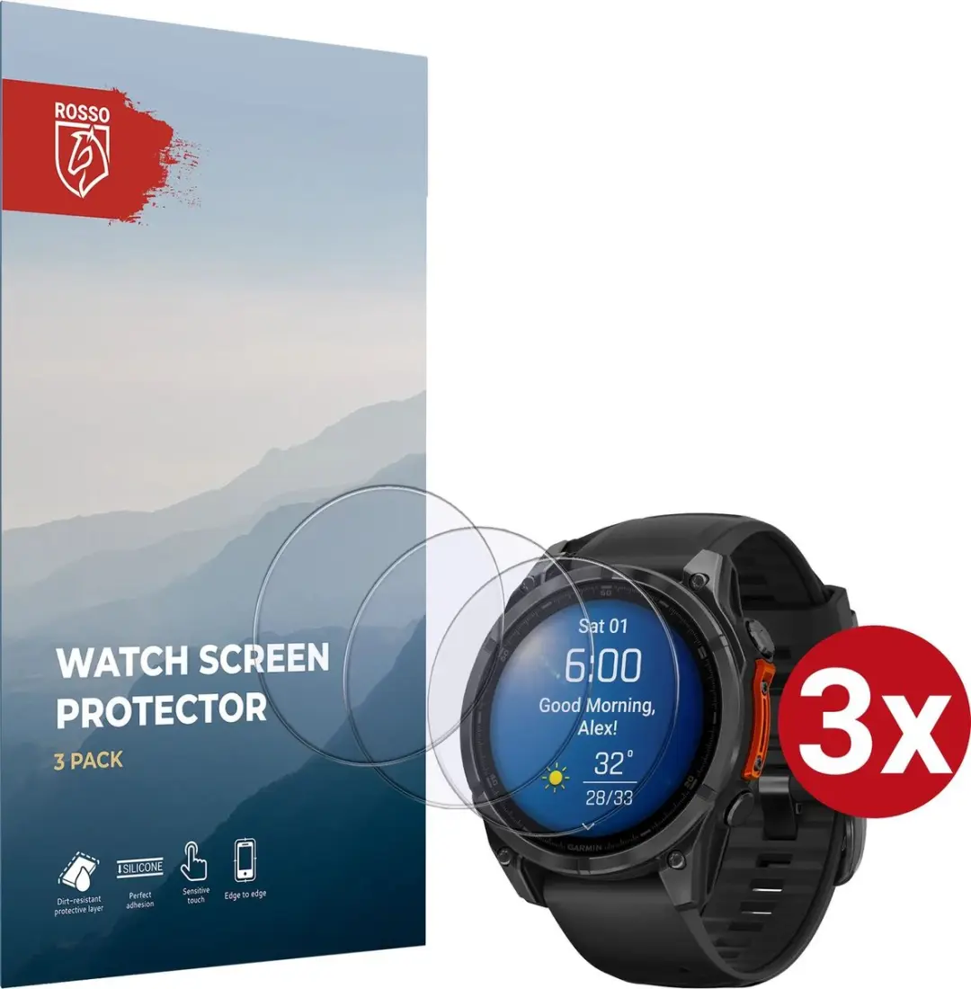 Rosso 9H Tempered Glass Screen Protector Garmin Fenix 8 47mm