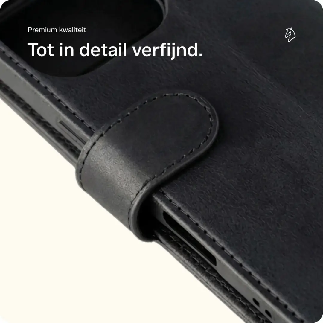 Rosso Deluxe Echt Leer Hoesje Zwart - Samsung Galaxy Z Fold8 Ultra - 4 Pasjes