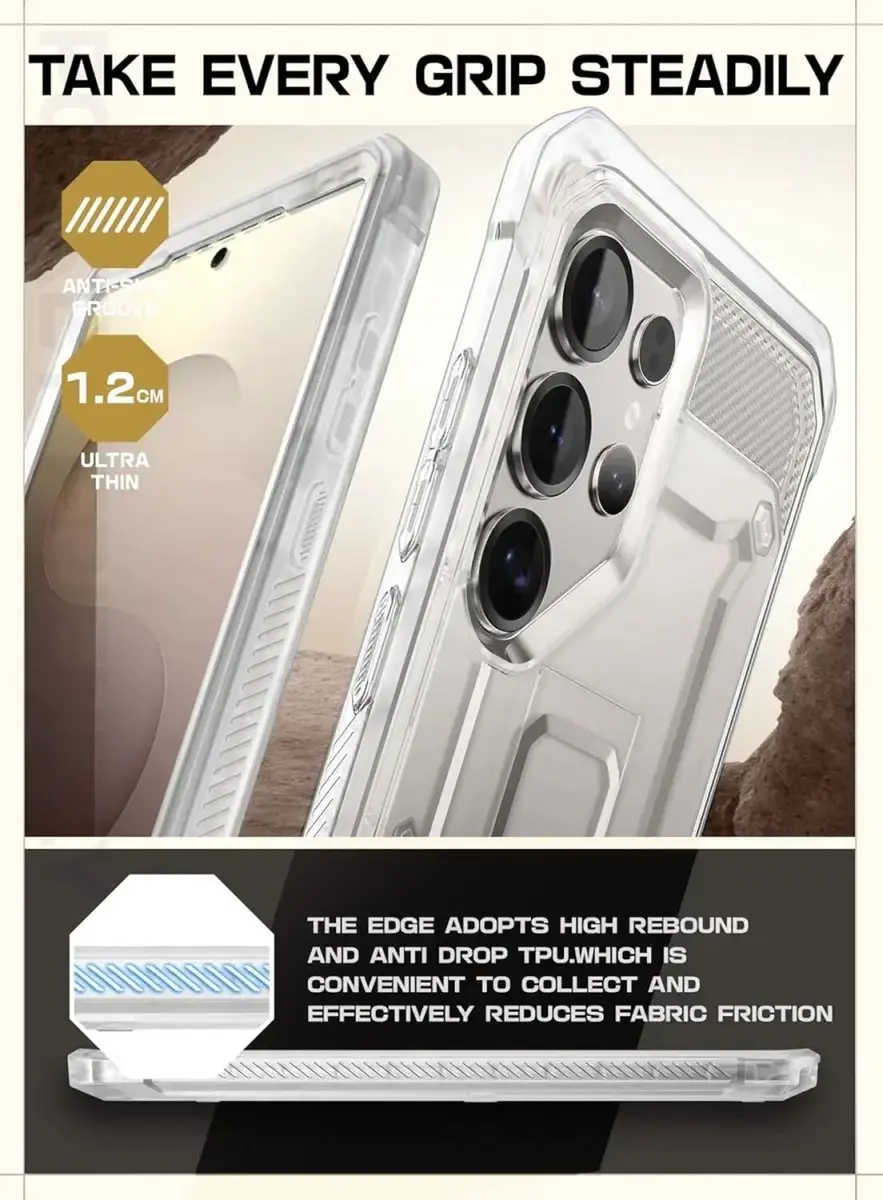 Supcase Unicorn Beetle Pro BACK-SPC-PRO-CL-S25U Hoesje - Samsung Galaxy S25 Ultra - Transparant - afbeelding 6 van 6
