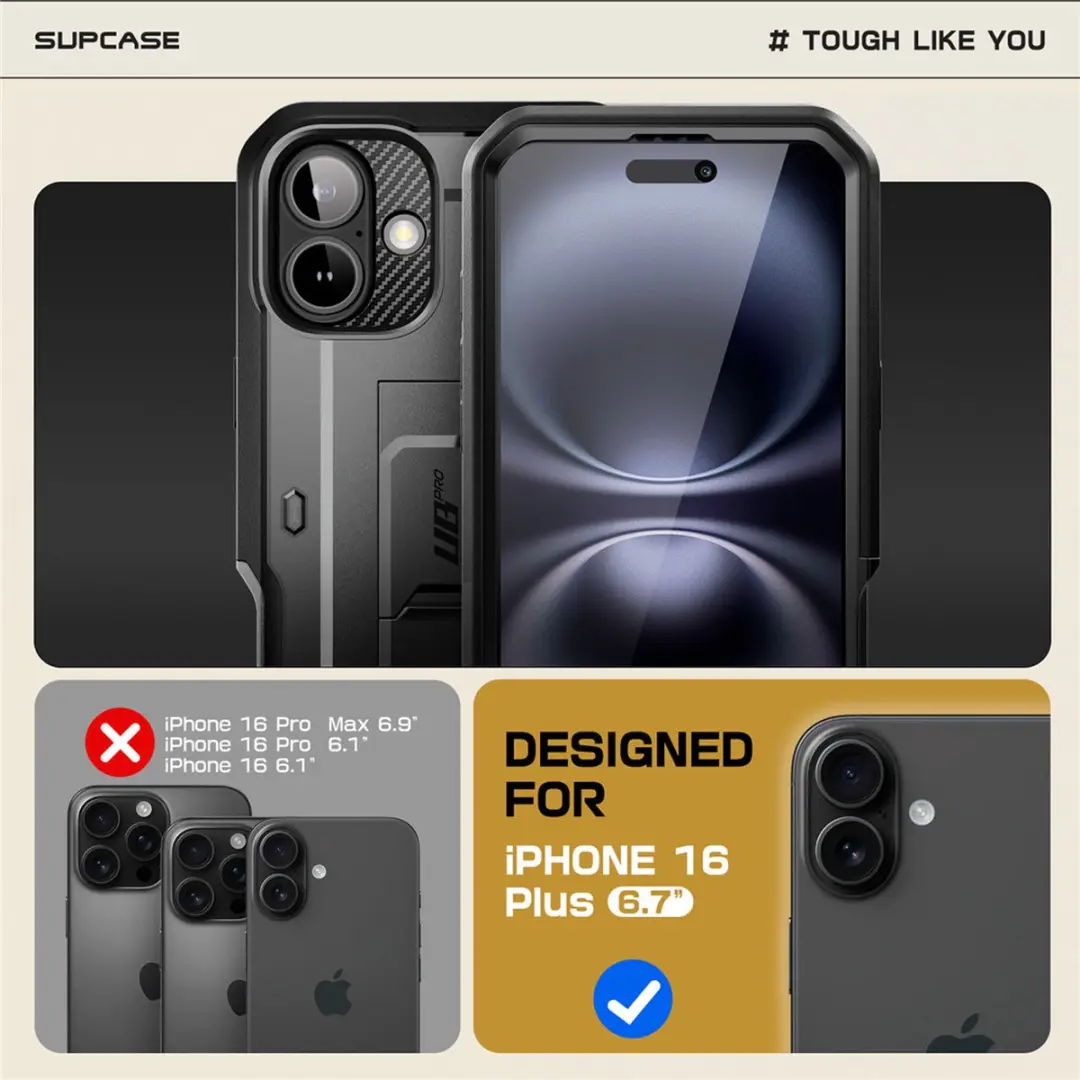 Supcase 360 Backcase iPhone 16 Pro - Zwart - 12033