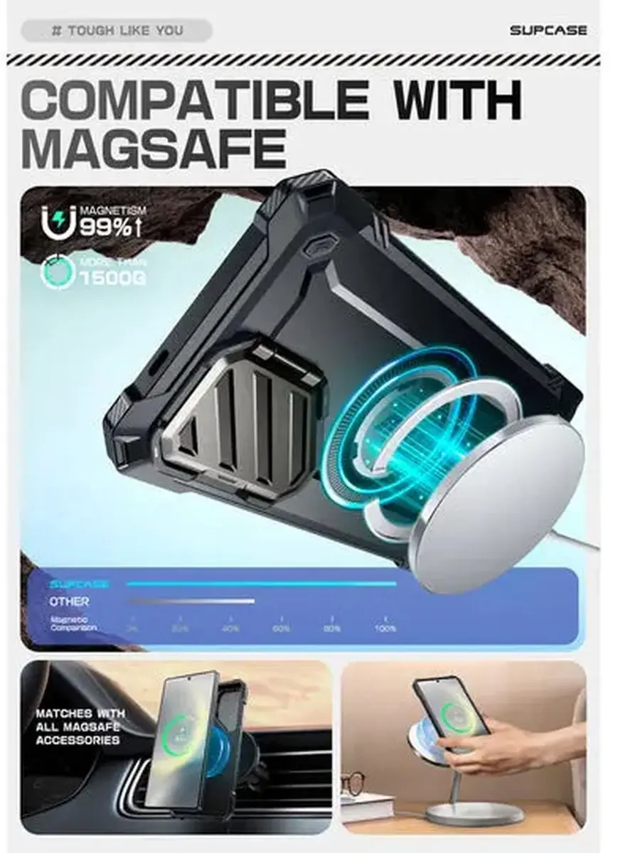 Supcase UB Pro MagXT Hoesje Samsung Galaxy S25 Ultra - Zwart