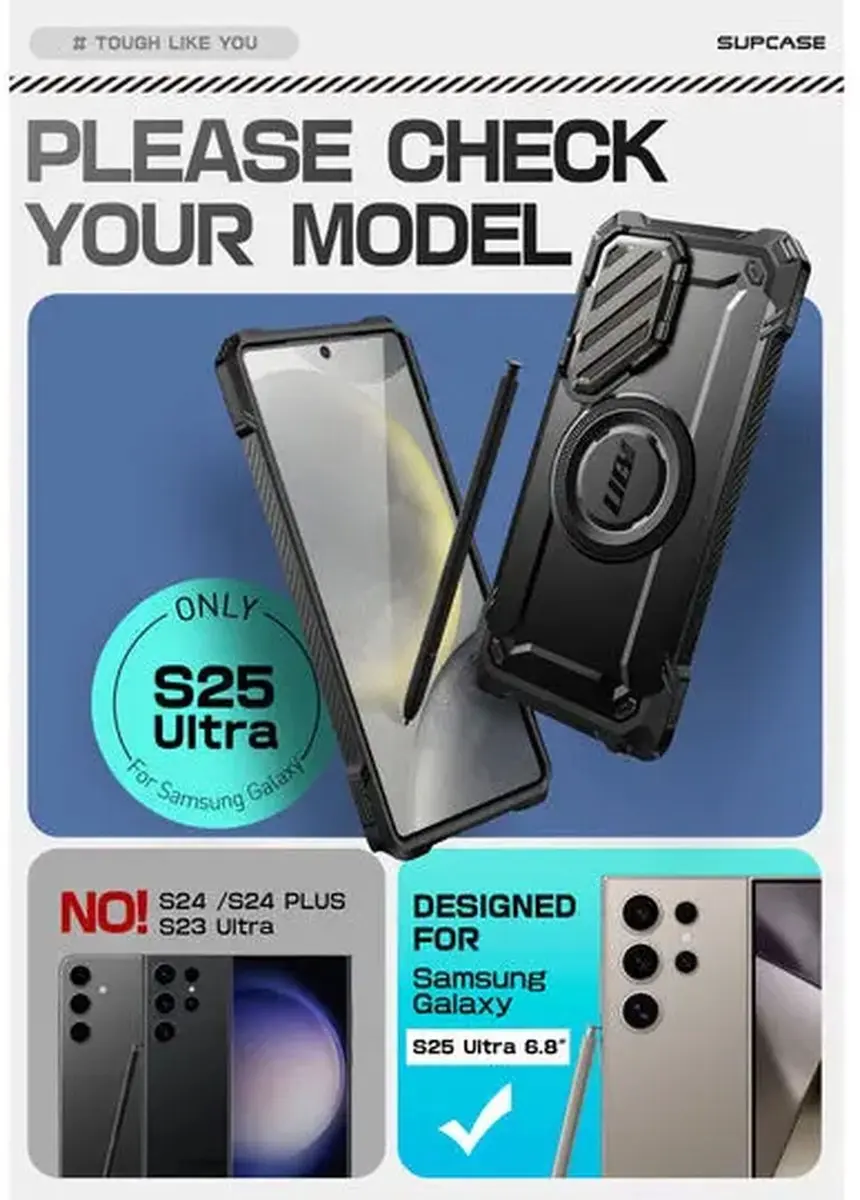 Supcase UB Pro MagXT Hoesje Samsung Galaxy S25 Ultra - Zwart