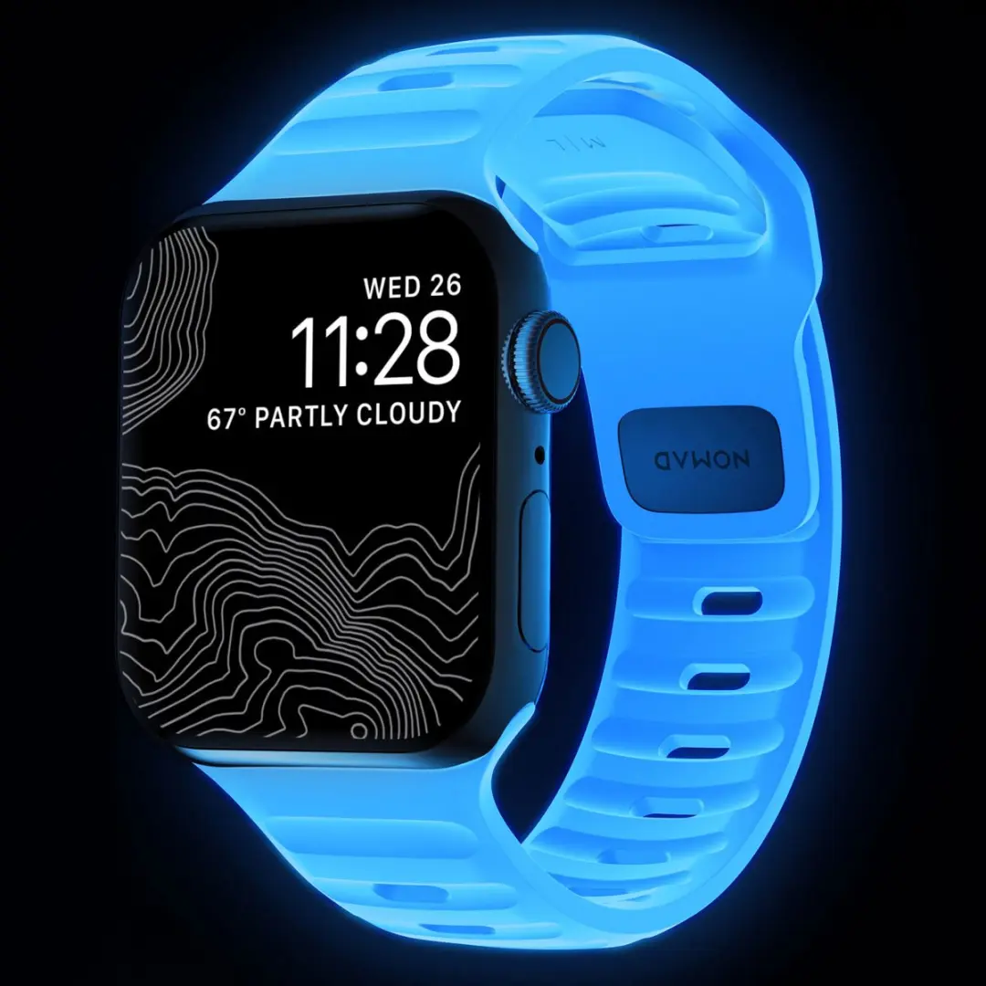 NOMAD Sport Band FKM Apple Watch - Icy Blue Glow - One Size