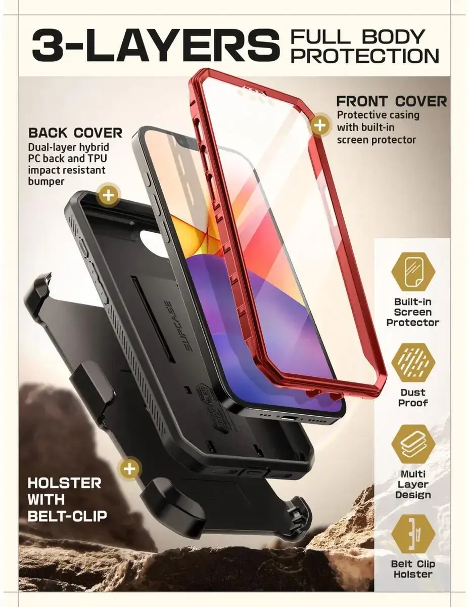 Supcase UB Pro BACK-215923 iPhone 16/17 Hoesje - Rood