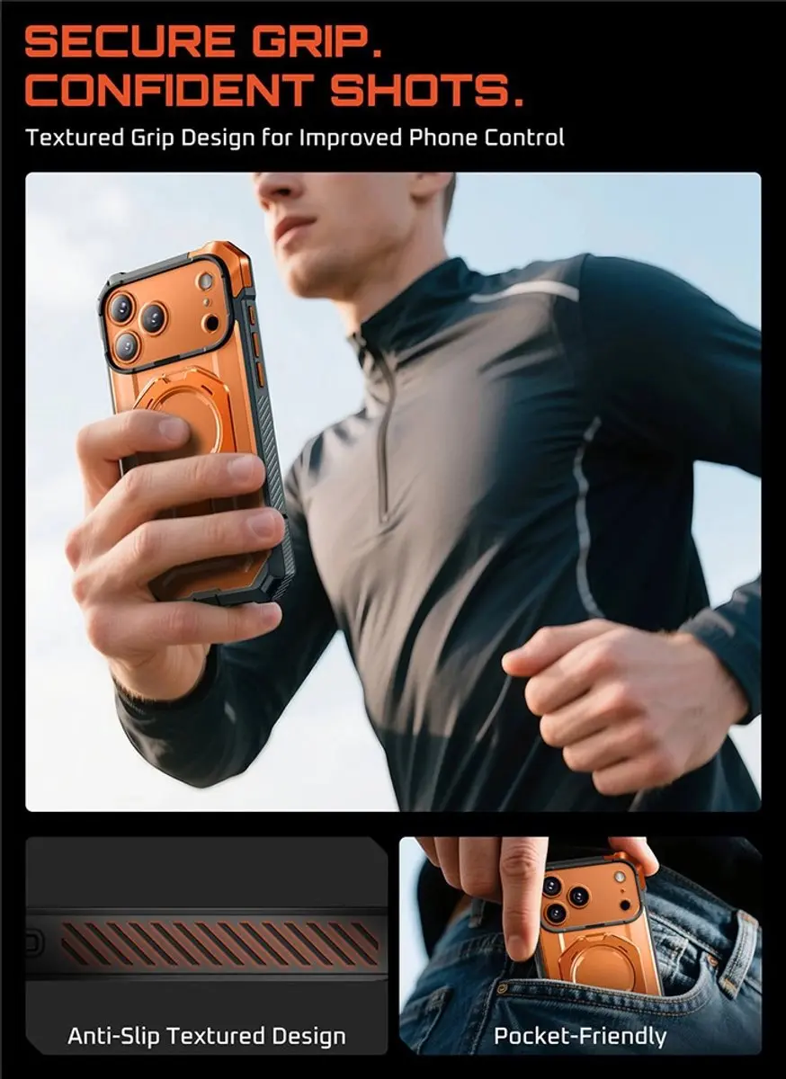 Supcase UB Grip Hoesje iPhone 17 Pro - Oranje Transparant - 13933