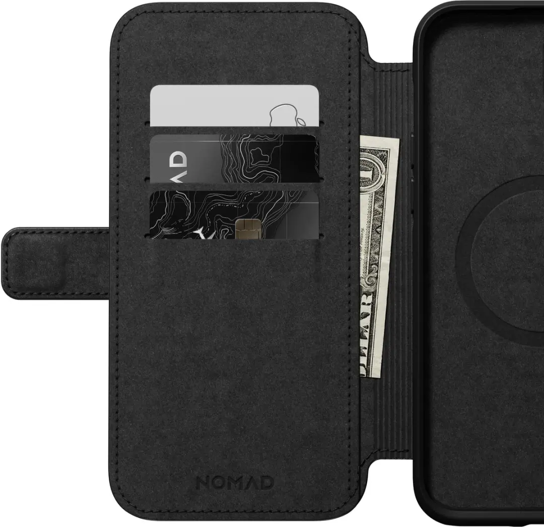 NOMAD Modern Leather Folio Case 114664114040 - iPhone 14 Plus - 3 Pasjes - Zwart