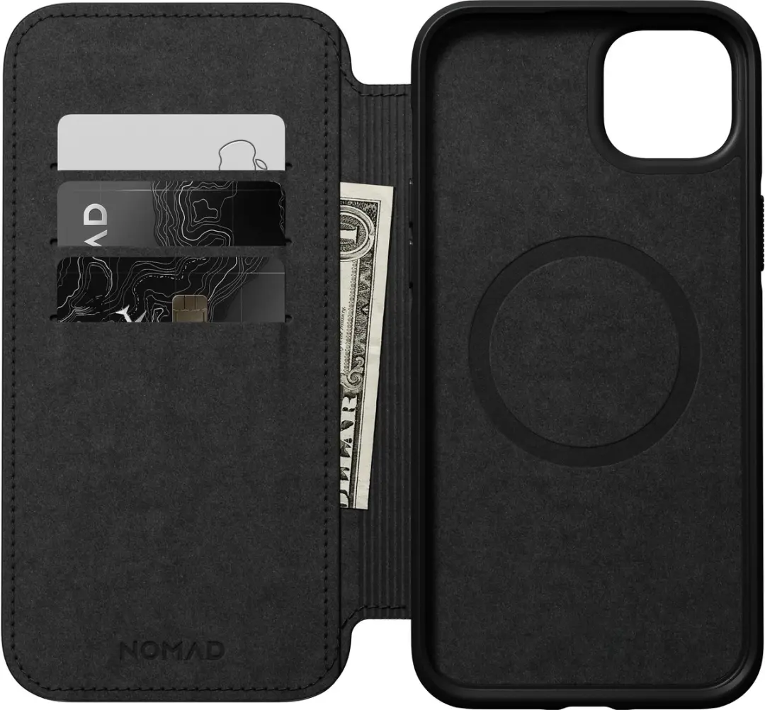 NOMAD Modern Leather Folio Case 114664114040 - iPhone 14 Plus - 3 Pasjes - Zwart
